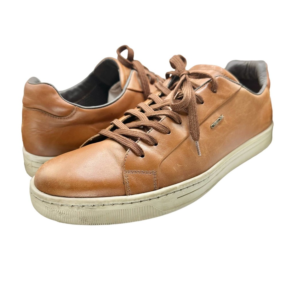 Geox Respira | Men | Ricky Cognac Leather Vintage Style Sneakers | 43 EU 10 US